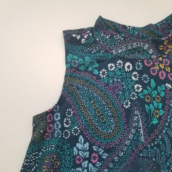 💥 3/$15 - Mudd Paisley Sleeveless Mock Turtleneck Dress Size 7/8 - Picture 3 of 8
